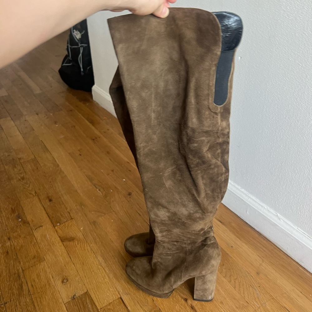 Steve Madden over the knee brown suede boots